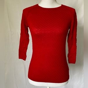 Red cardigan